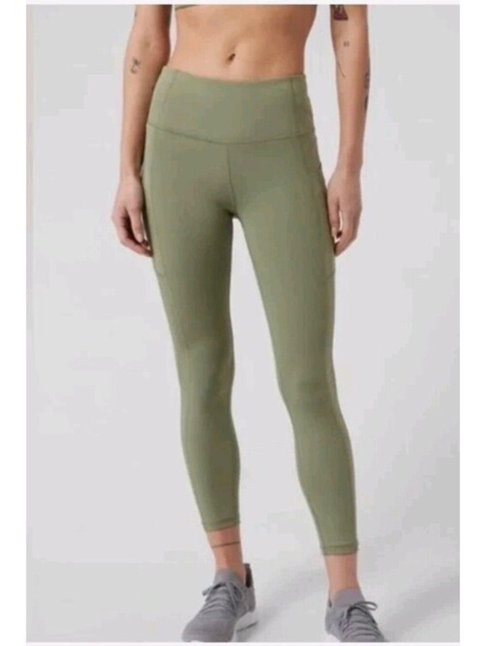 Athleta 1X Olive Green Ultimate Stash II 7/8 Tight Leggings